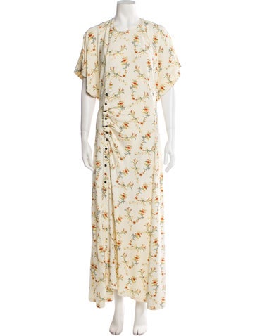 Paco Rabanne Dresses Floral Print Long Dress Us10, Fr42 | L