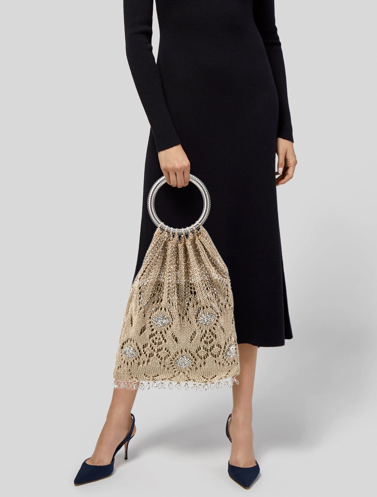 Rabanne Straw Top Handle Bag