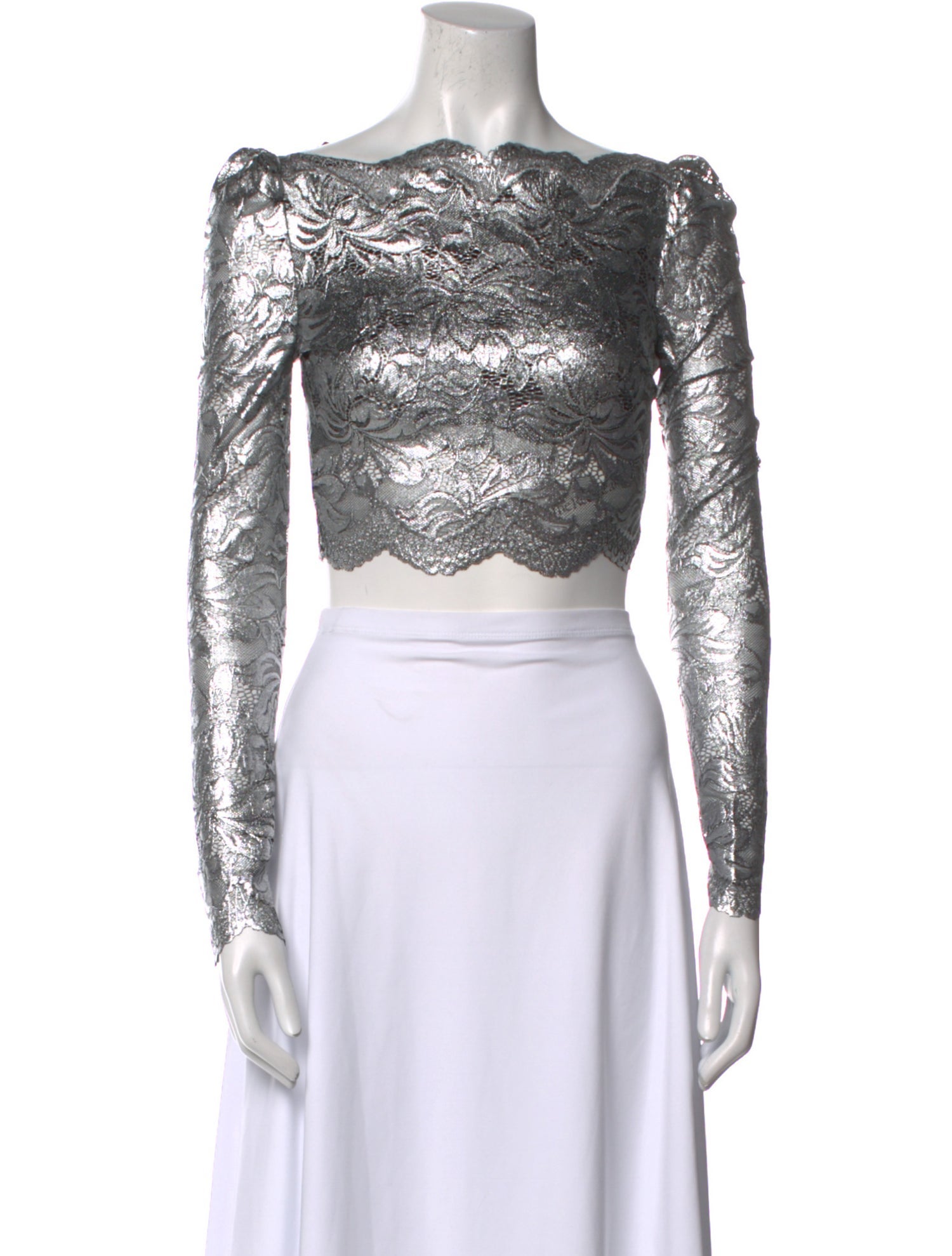 Rabanne Nylon Square Neckline Crop Top