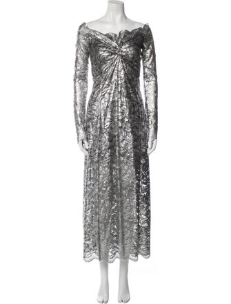 Rabanne V-Neck Long Dress