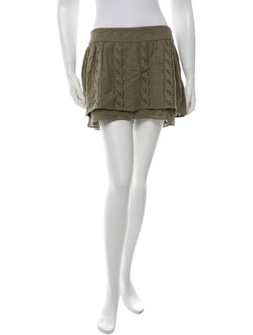 Skaist-Taylor Eyelet Mini Skirt