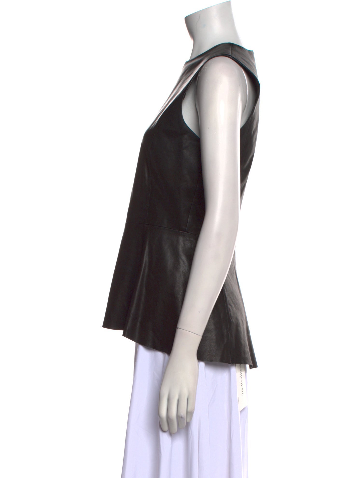 Skaist-Taylor Lamb Leather Crew Neck Top