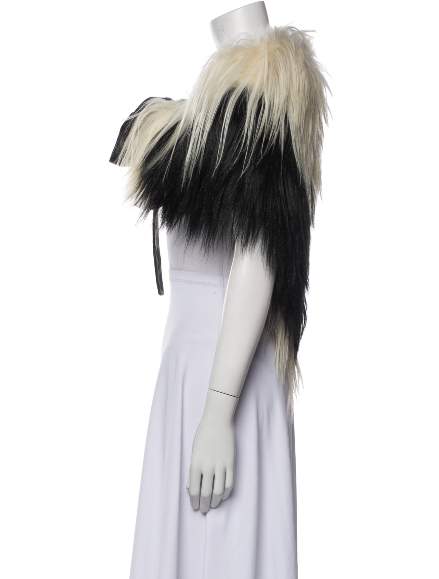 Skaist-Taylor Fur Colorblock Pattern Shawl