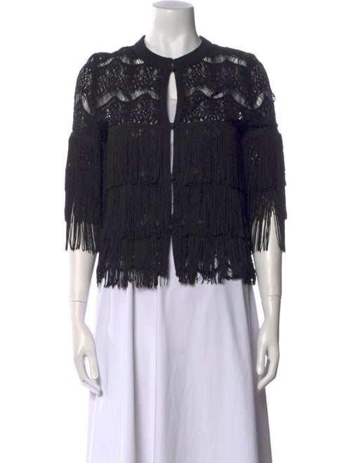 Skaist-Taylor Lace Pattern Mock Neck Blouse