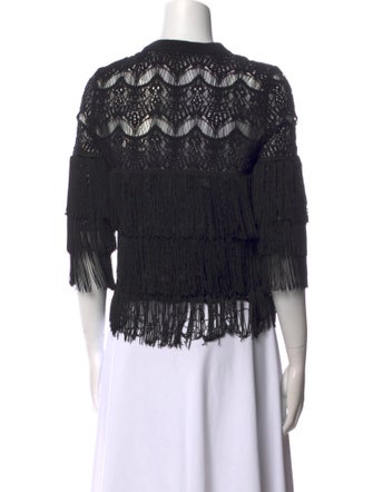 Skaist-Taylor Lace Pattern Mock Neck Blouse