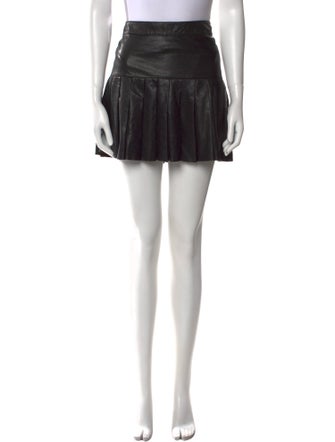 Skaist-Taylor Lamb Leather Mini Skirt