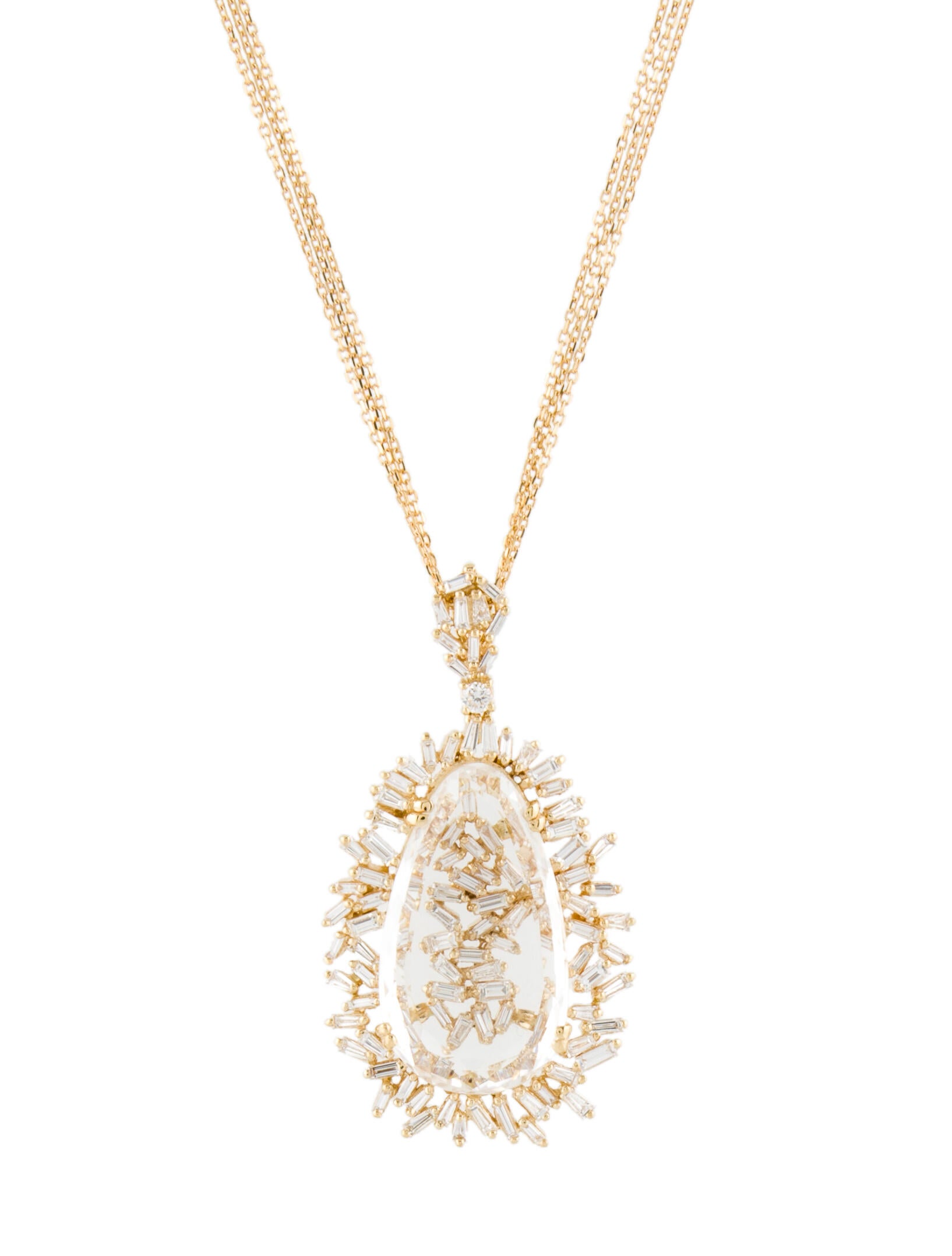 Suzanne Kalan 18K Topaz & Diamond Pendant Necklace