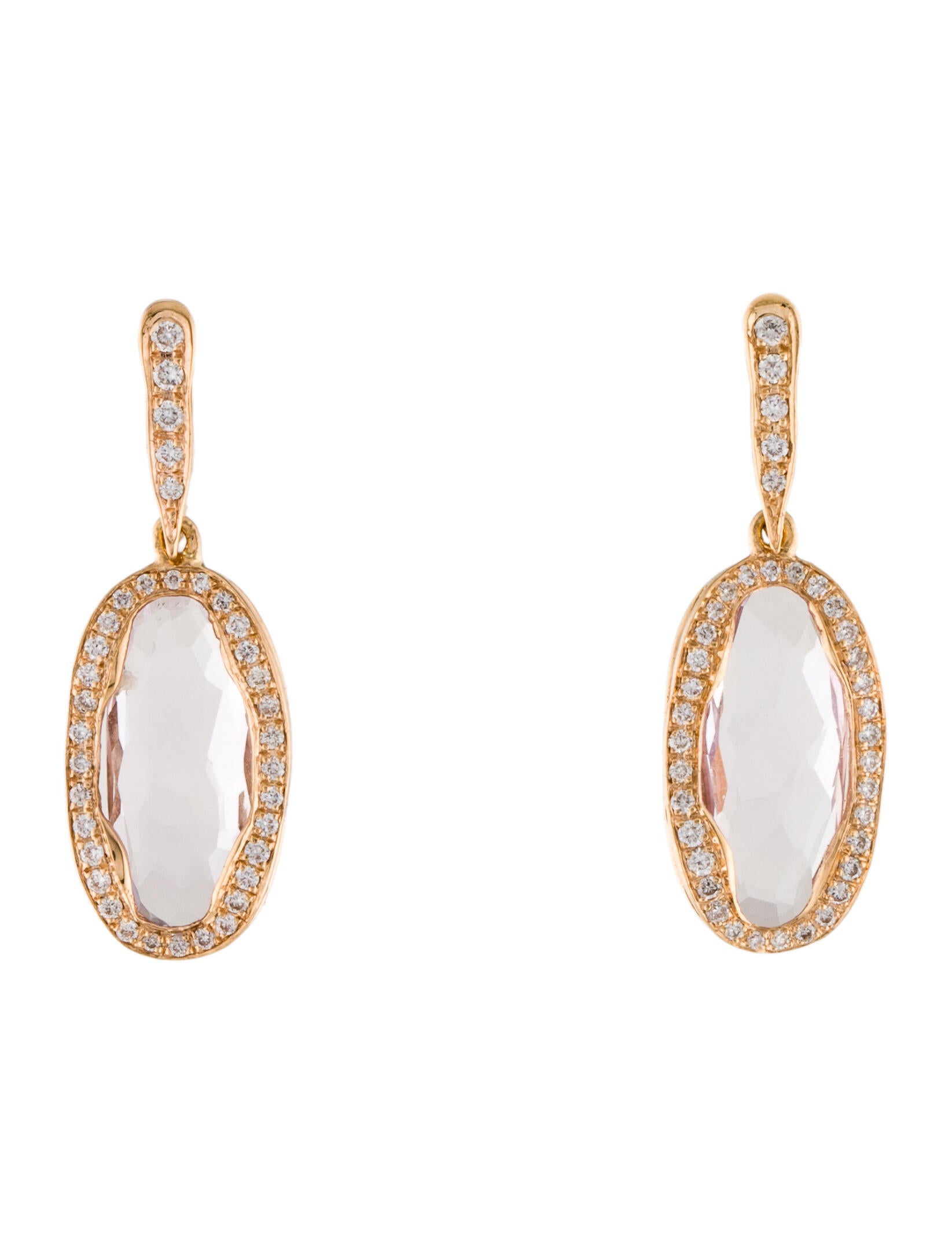 Suzanne Kalan 18K Quartz & Diamond Drop Earrings