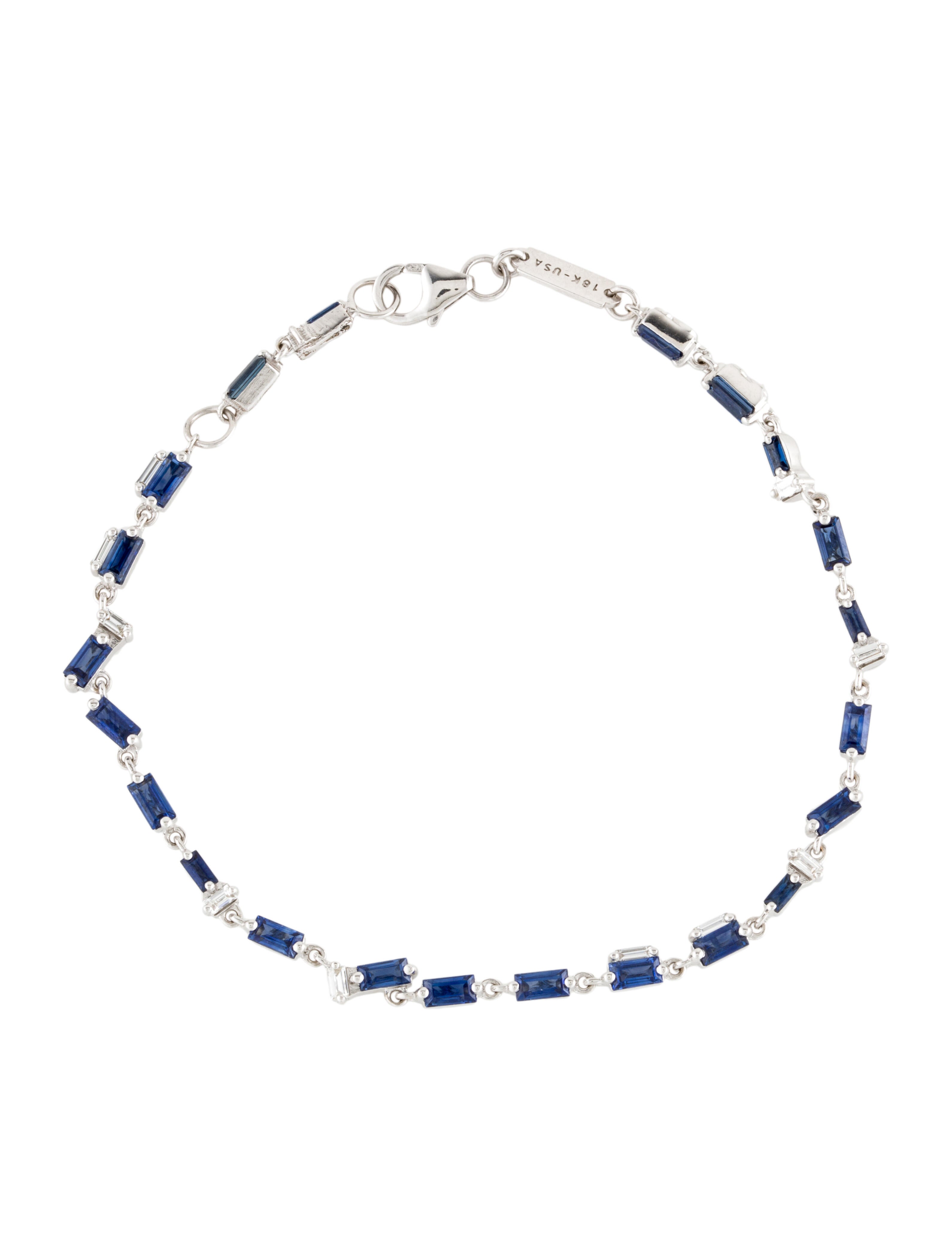 Suzanne Kalan 18K 1.2ctw Sapphire & Diamond Link Bracelet