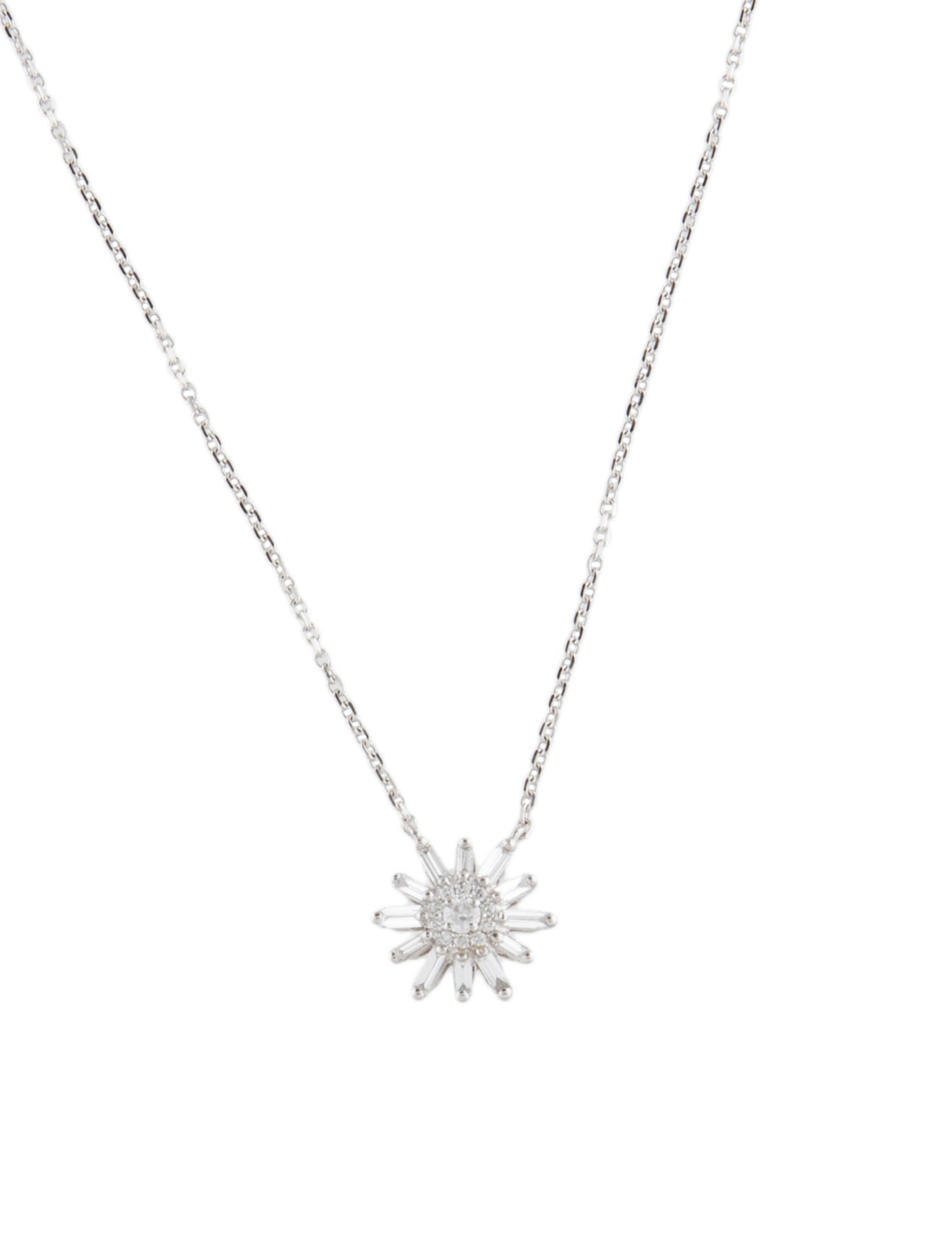 Suzanne Kalan 18K Diamond Flower Pendant Necklace