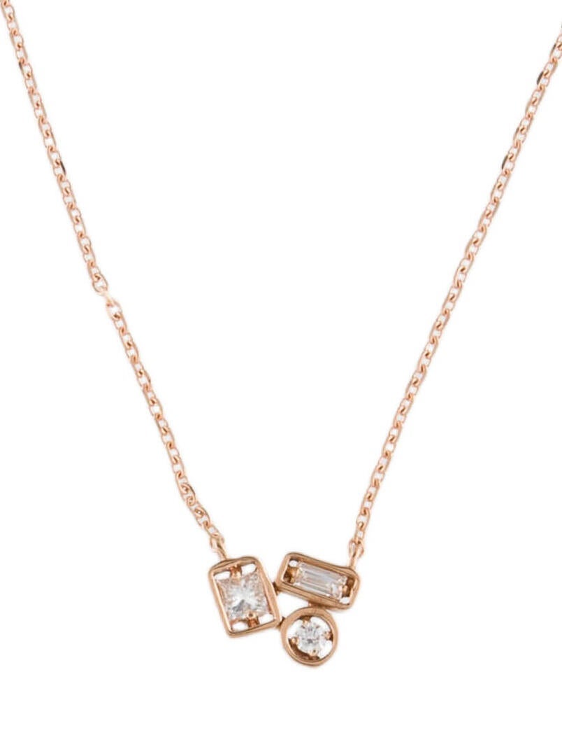 Suzanne Kalan 18K Inlay Mini Diamond Pendant Necklace