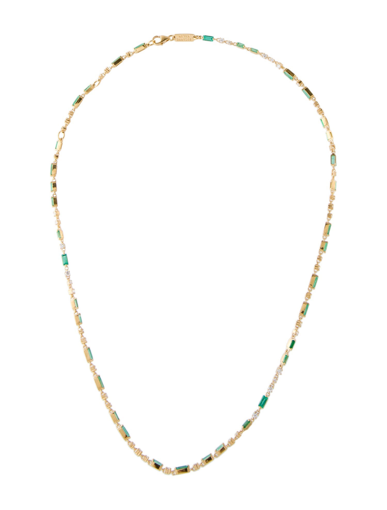 Suzanne Kalan 18K Emerald & Diamond Tennis Necklace