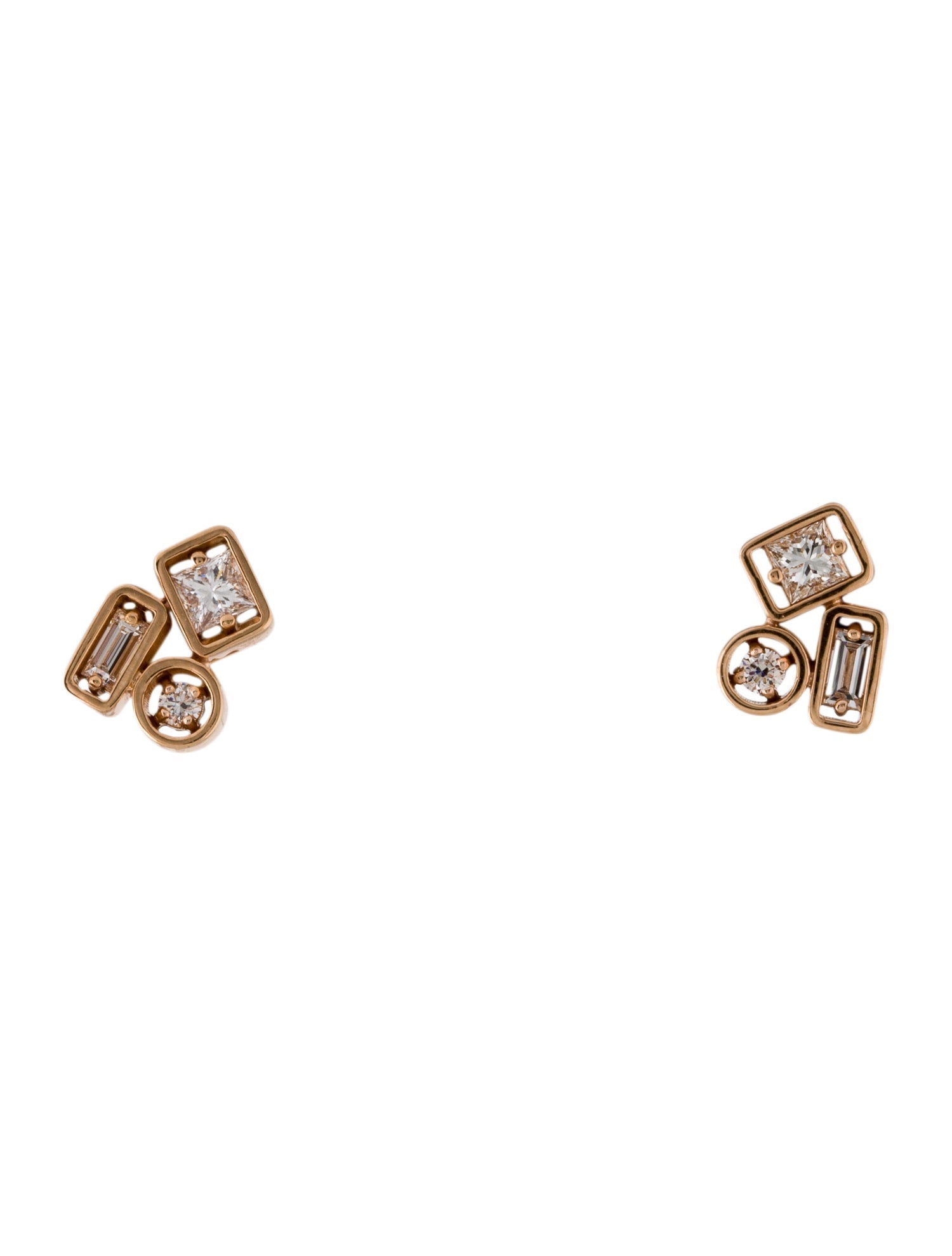 Suzanne Kalan 18K Diamond Inlay Stud Earrings