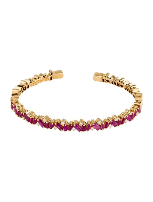 Suzanne Kalan 18K Ruby & Diamond Fireworks Frenzy Bangle