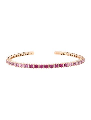 Suzanne Kalan Cuff 18K Ombre Sapphire & Diamond Bracelet