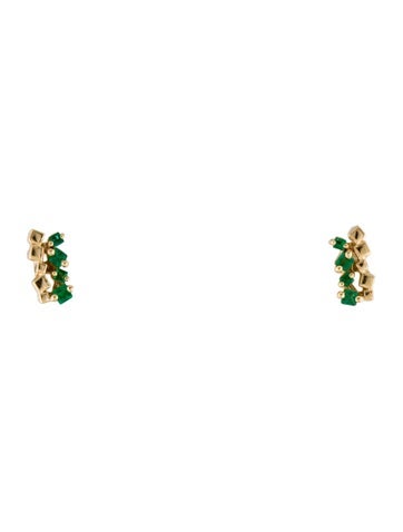 Suzanne Kalan Stud 18K Emerald Earrings