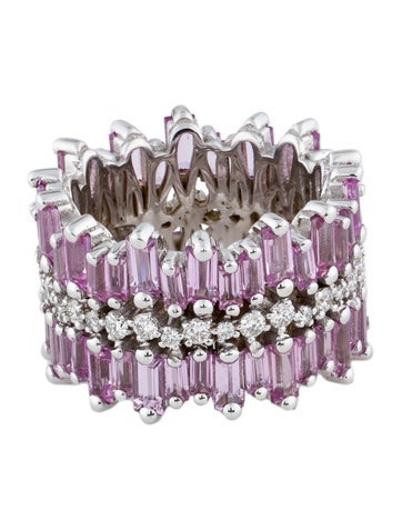 Suzanne Kalan Eternity Band 18K Sapphire & Diamond Triple Row 5.25