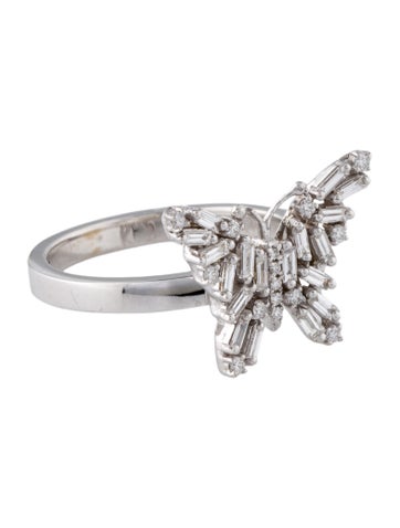 Suzanne Kalan Cocktail Ring 18K Diamond Fireworks Butterfly 6.5