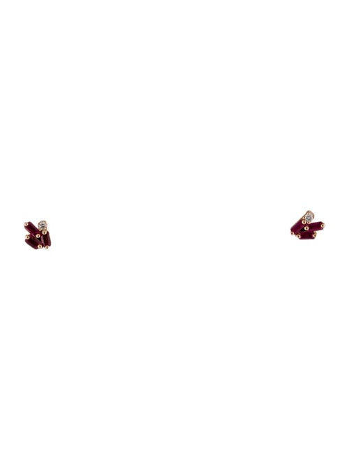 Suzanne Kalan 18K Ruby & Diamond Fireworks Stud Earrings