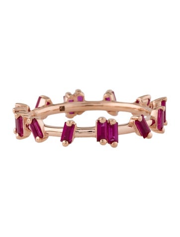 Suzanne Kalan Band 18K Ruby & Synthetic Barbwire Ring 6