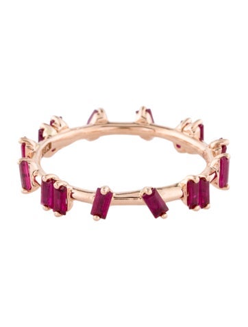 Suzanne Kalan Band 18K Ruby & Synthetic Barbwire Ring 5.75