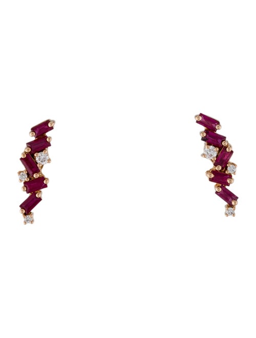 Suzanne Kalan 18K Ruby & Diamond Frenzy Stud Earrings