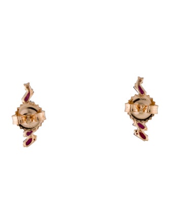 Suzanne Kalan 18K Ruby & Diamond Frenzy Stud Earrings