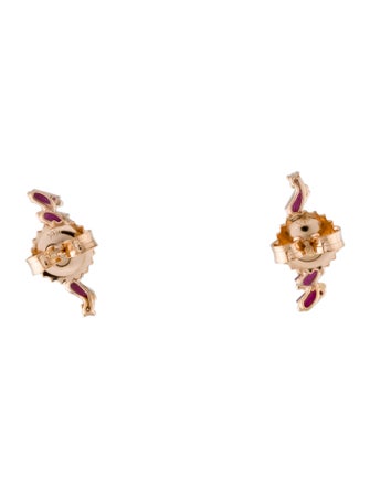 Suzanne Kalan 18K Ruby & Diamond Frenzy Stud Earrings