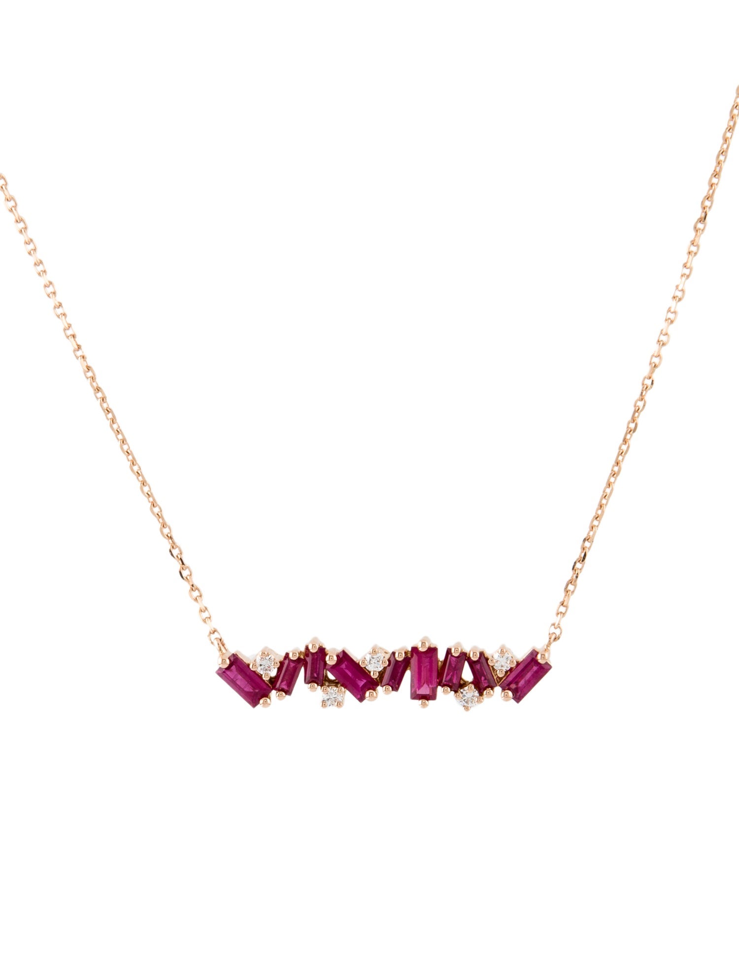 Suzanne Kalan 18K Ruby & Synthetic Ruby Frenzy Bar Pendant Necklace