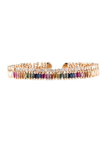 Suzanne Kalan Cuff 18K Sapphire, Ruby & Diamond