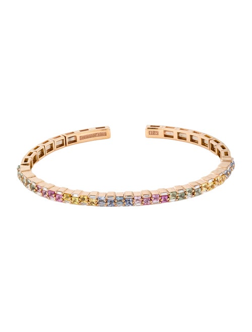 Suzanne Kalan 18K Sapphire & Diamond Rainbow Thin Mix Bangle