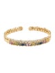 Suzanne Kalan 18K Sapphire & Diamond Pastel rainbow Cuff Bracelet