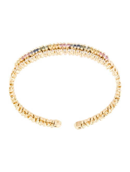 Suzanne Kalan 18K Sapphire & Diamond Pastel rainbow Cuff Bracelet