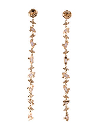 Suzanne Kalan Sapphire & Diamond Fireworks Rainbow Scattered Linear Drop Earrings