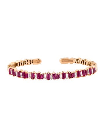 Suzanne Kalan Cuff 18K Ruby & Diamond Bracelet