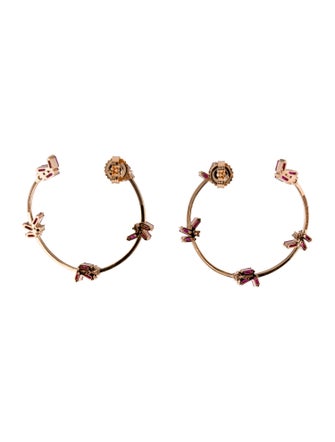 Suzanne Kalan 18K 2.15ctw Ruby & Diamond Open Circle Hoop Earrings