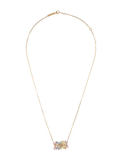 Suzanne Kalan 18K 1.06ctw Sapphire & Diamond Double Row Pendant Necklace