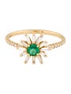 Suzanne Kalan 18K Emerald & Diamond Flower Cocktail Ring
