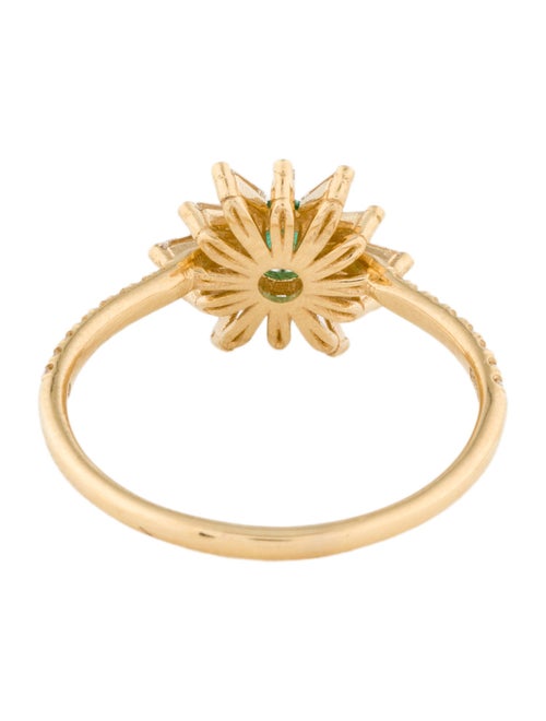 Suzanne Kalan 18K Emerald & Diamond Flower Cocktail Ring