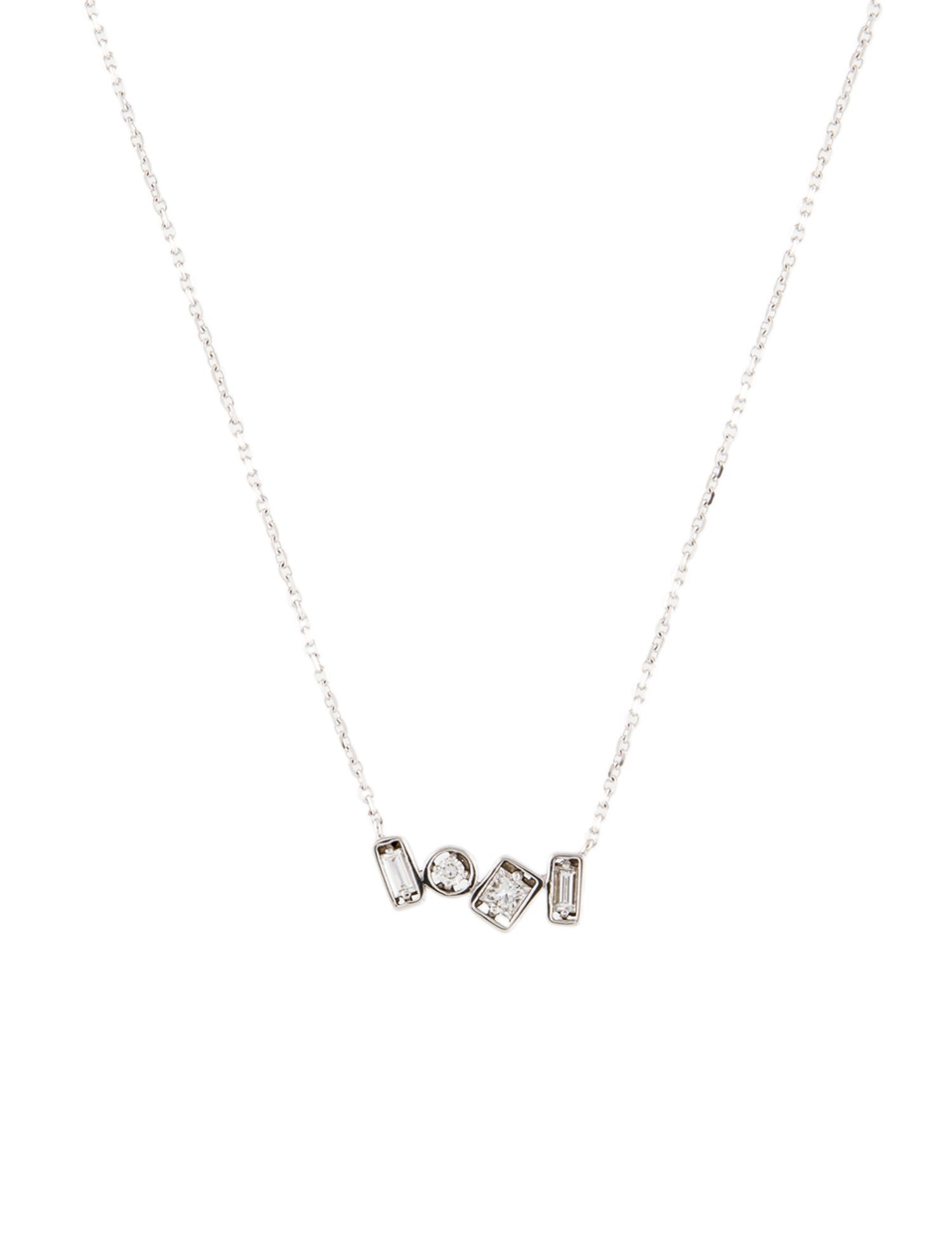 Suzanne Kalan 18K Diamond Inlay Mini Pendant Necklace