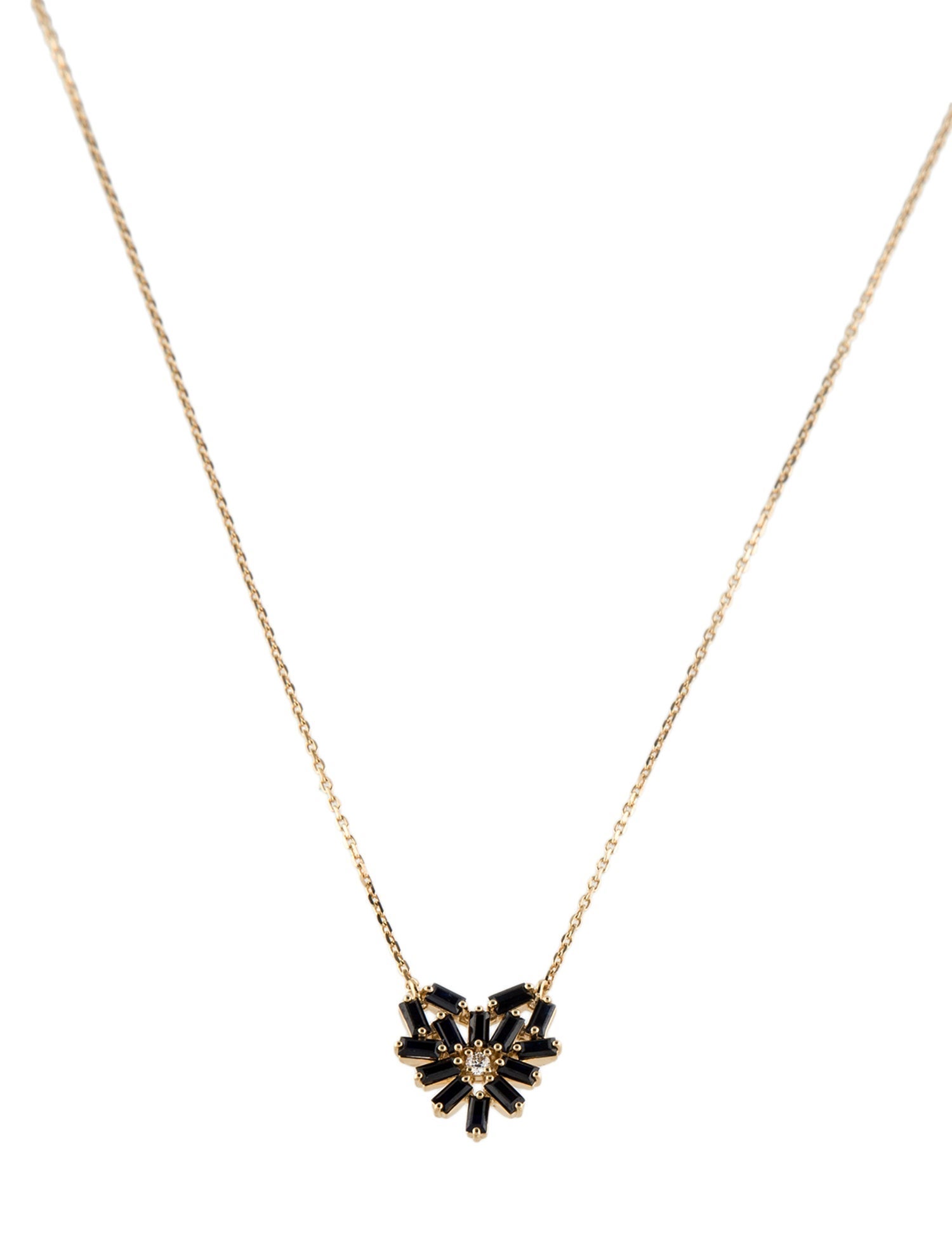 Suzanne Kalan 18K Sapphire & Diamond Small Heart Pendant Necklace