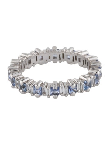 Suzanne Kalan Band 18K Sapphire & Diamond Eternity 5.5