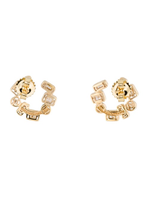 Suzanne Kalan 18K Diamond Inlay Sideways Stud Earrings