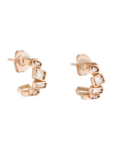 Suzanne Kalan Huggie 18K Diamond Earrings