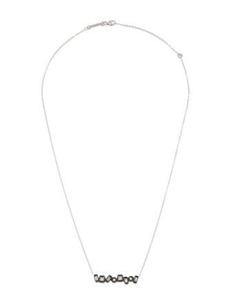 Suzanne Kalan 18K Diamond Bar Pendant Necklace