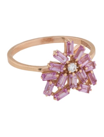 Suzanne Kalan 18K 1.00ctw Sapphire & Diamond Small Curved Cocktail Ring