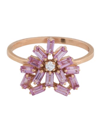 Suzanne Kalan 18K 1.00ctw Sapphire & Diamond Small Curved Cocktail Ring