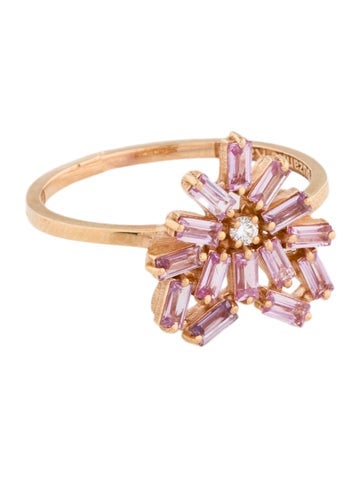 Suzanne Kalan Cocktail Ring 18K Sapphire & Diamond Small Curved 6.5