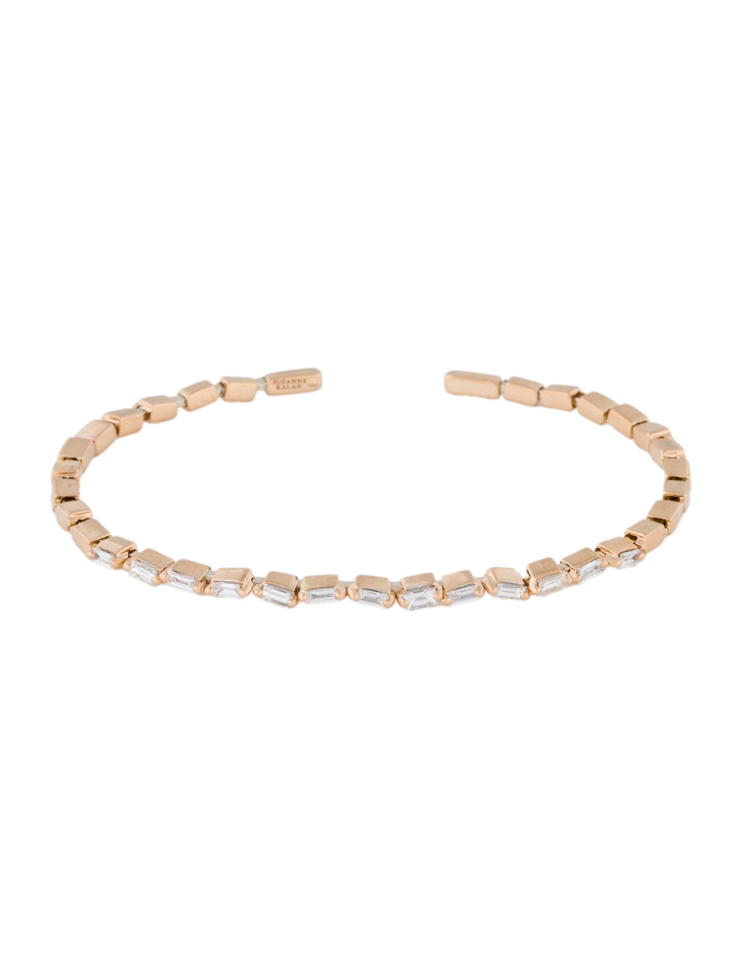 Suzanne Kalan 18K Diamond Bold Thin Bangle