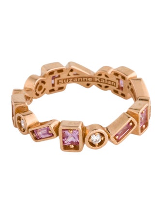 Suzanne Kalan 18K 1.02ctw Sapphire & Diamond Inlay Zigzag Eternity Band